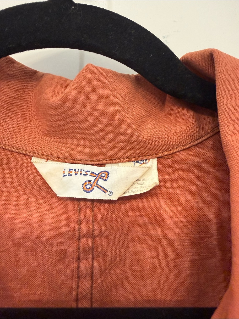 VTG 70s Levis Rare Script Ribbon L Tag Rust Canvas Toggle Safari Jacket Size L - Picture 4 of 9